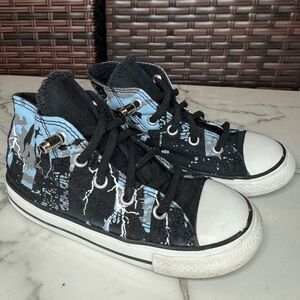 Converse Kids High-Top Sneakers - Black and Light Blue Batman
